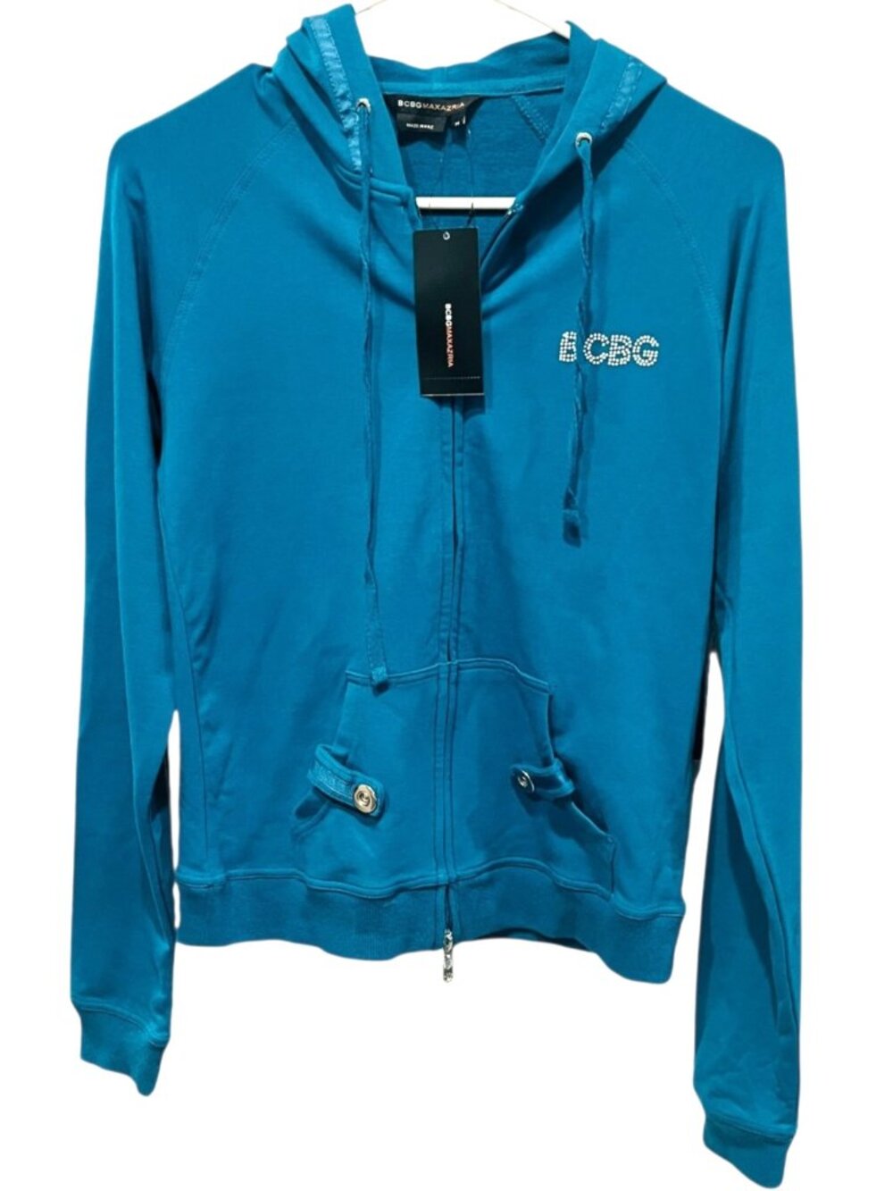 BCBG Max Azria Women’s Aqua Zip Up Hoodie Jacket NWT Size Medium